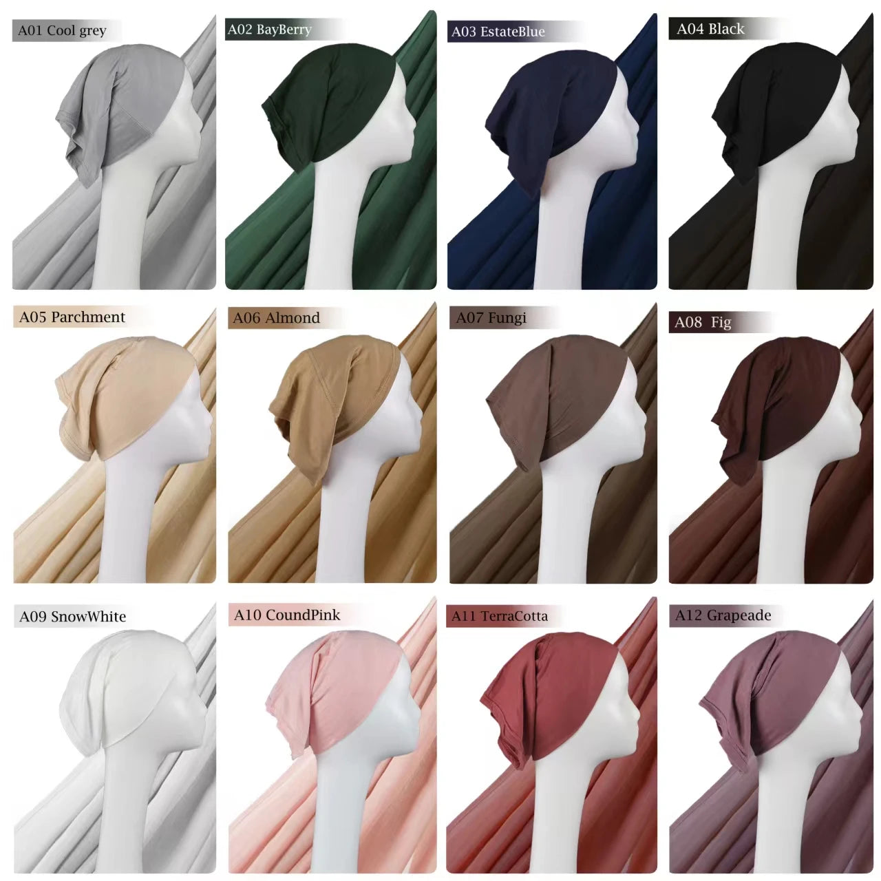 Oversize Light Viscose Rayon Hijab Scarf with Jersey Inner Caps Shawl Thin Plain Bonnet Hijabe Femme Muslim Headwraps 190x85cm