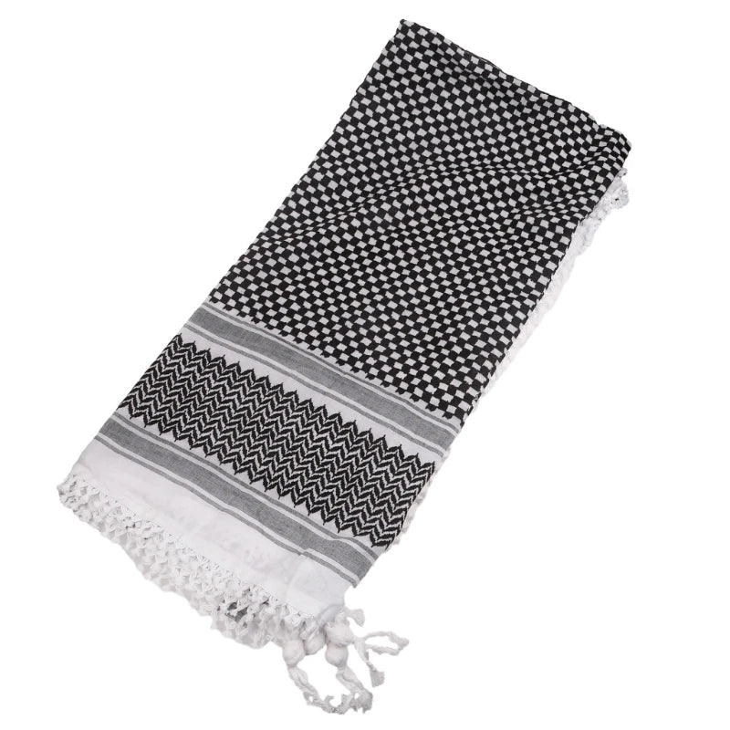 Religious Arab Adult Keffiyeh Headscarf Turban Jacquard Pattern Scarf Outdoor Headscarf for Male Daily Hair Accessory