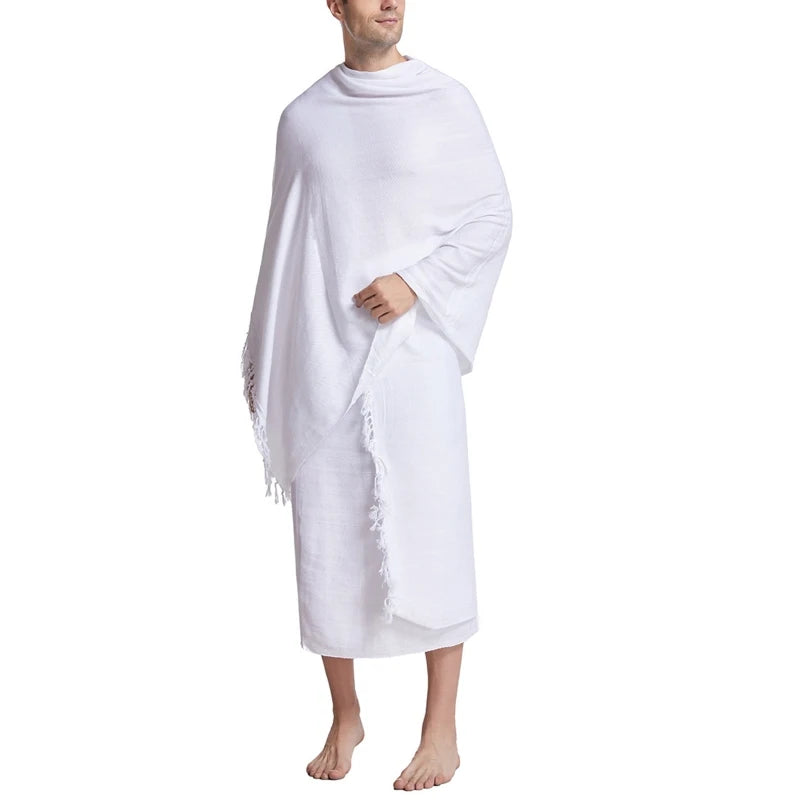 Mens Ihram Towel Hajj & Umrah White New Terry Saudi Desert Dress