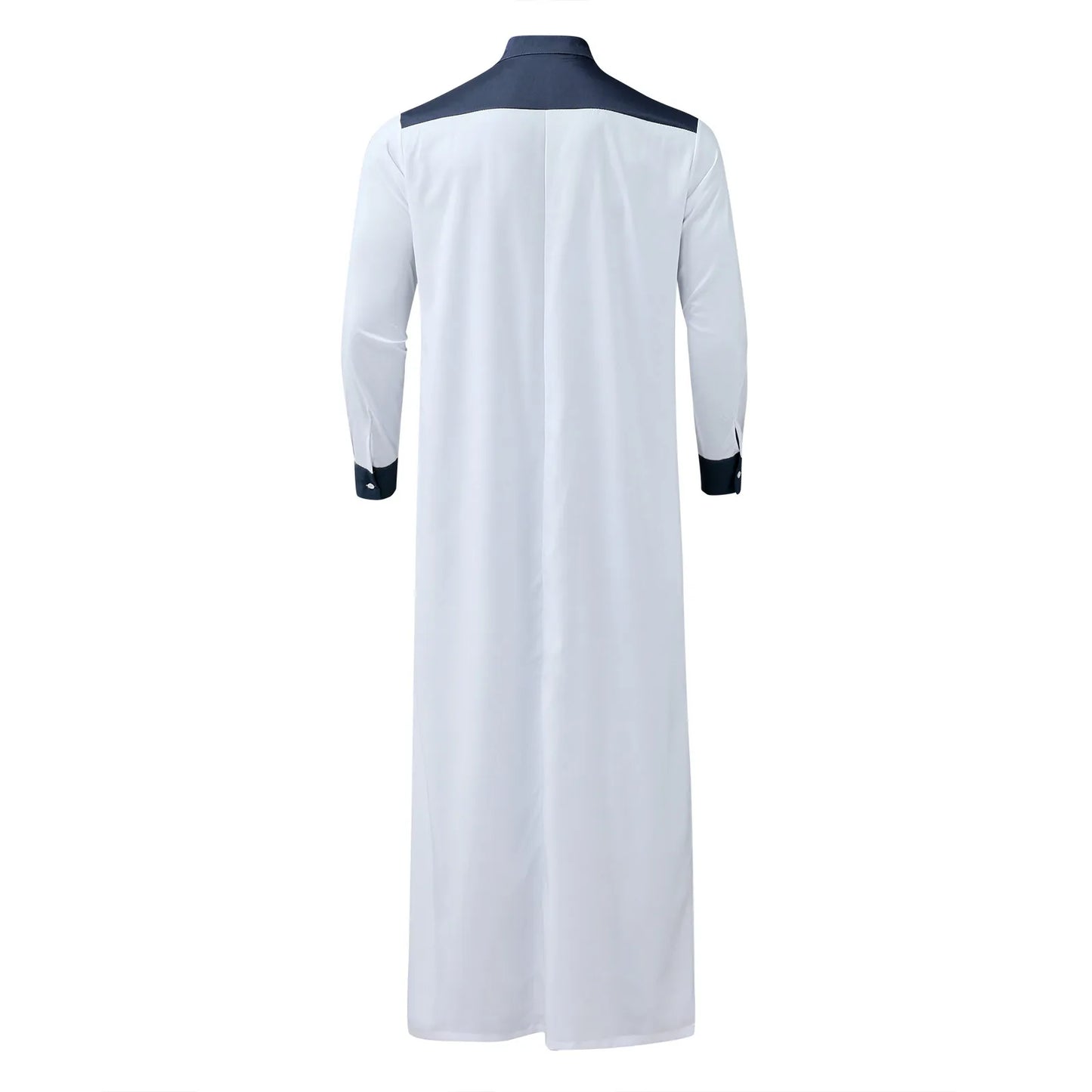 Muslim Fashion Jubba Thobe Traditional Muslim Clothing Contrast Color Muslim Robe Middle East Jubba Thobe Men Robe Long Sleeves