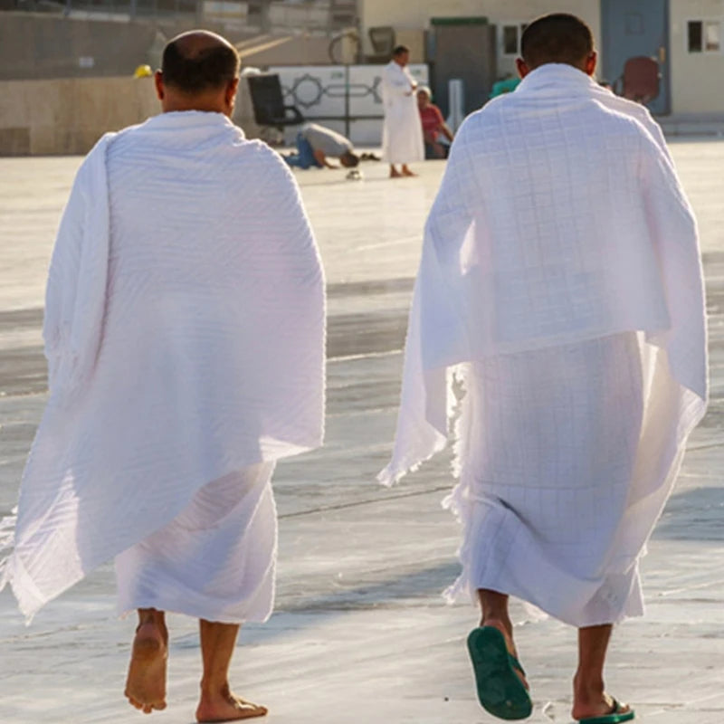 Mens Ihram Towel Hajj & Umrah White New Terry Saudi Desert Dress